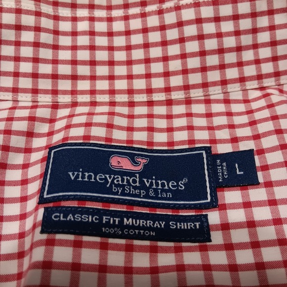 Vineyard Vines Classic Fit Murray Shirt Men's‎ Large Plaid Red Cotton - Picture 6 of 8